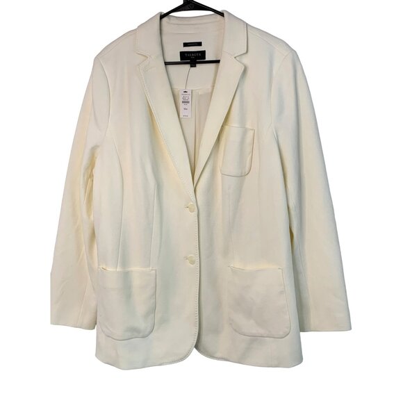 Talbots Aberdeen Women's Plus Size Blazer Jacket 18W White 7366 NWT $179 Pockets - Picture 1 of 10